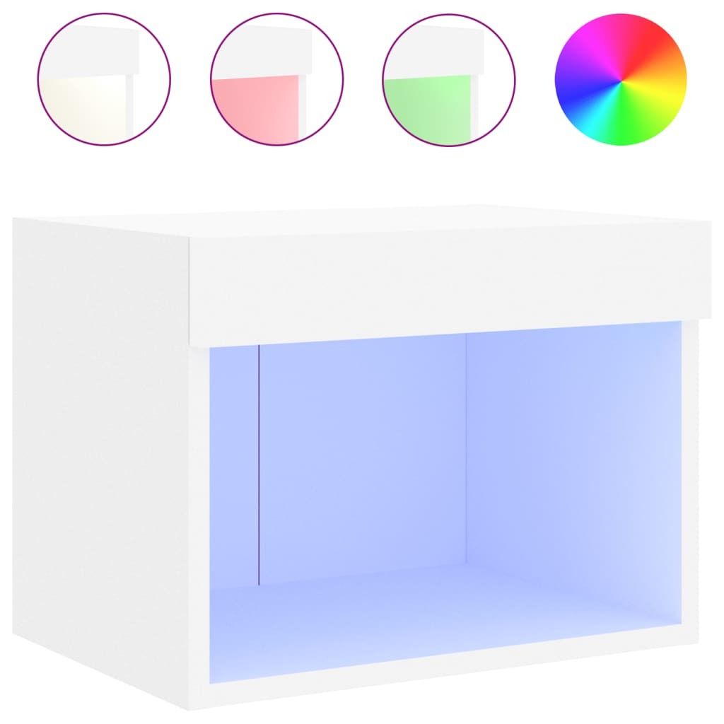 vidaXL Comodino a parete con luci LED Bianco Immagine del prodotto 