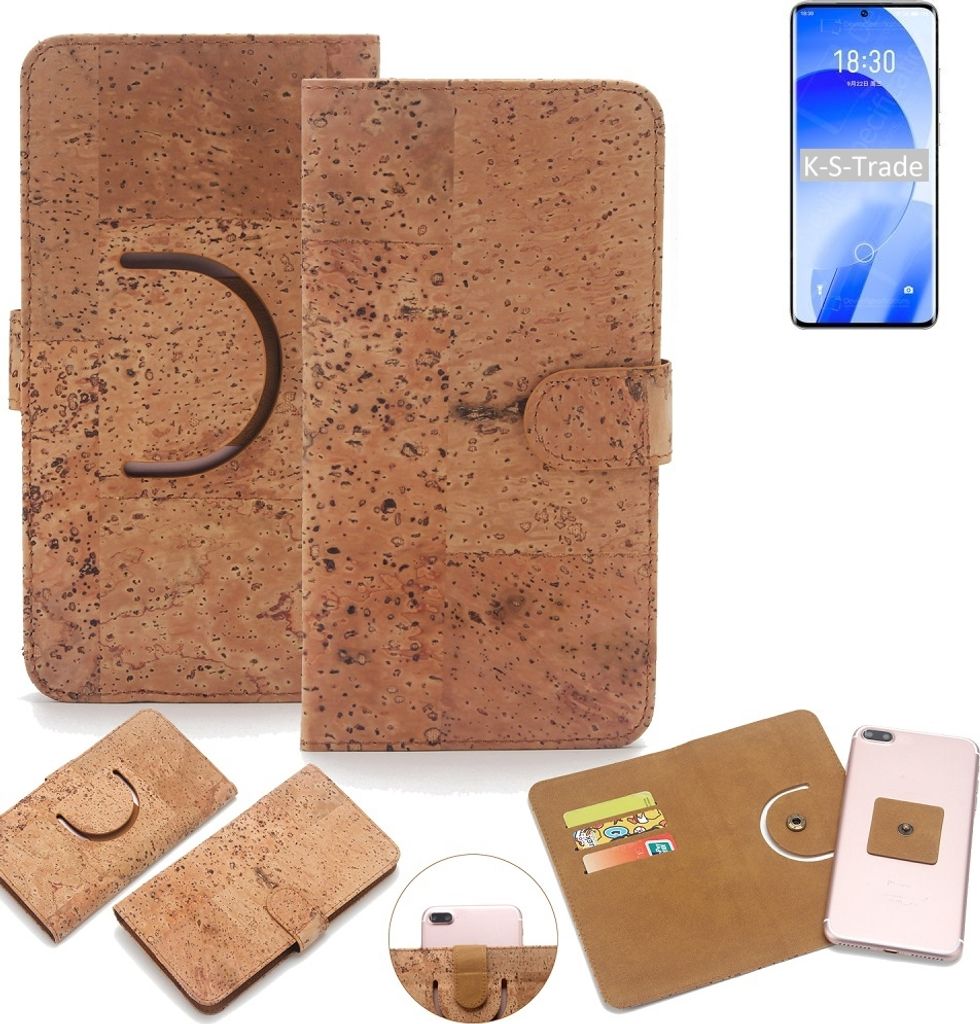 K-S-Trade Handy Hülle Schutz Hülle kompatibel mit Meizu 18s Handyhülle Schutzhülle Korkhülle Kork-Hülle 1x