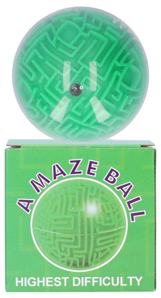 3D Labyrinth Ball Gehirntraining Intellektuelles Puzzlespiel Spielzeug Wunderbares Geschenk für Kinder KinderGrün