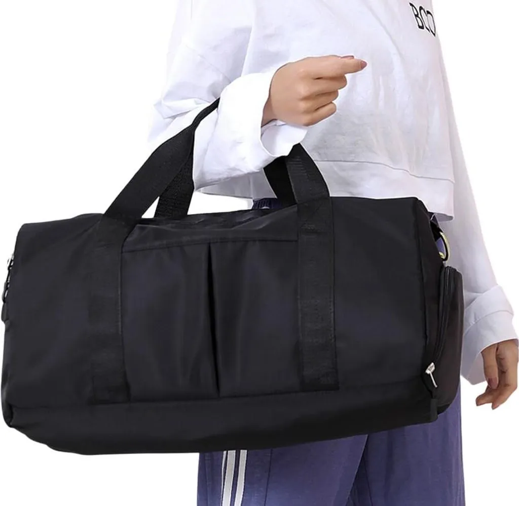 Borsone Viaggio 42x23x21 Nylon Nero | Borsa Cabina Impermeabile