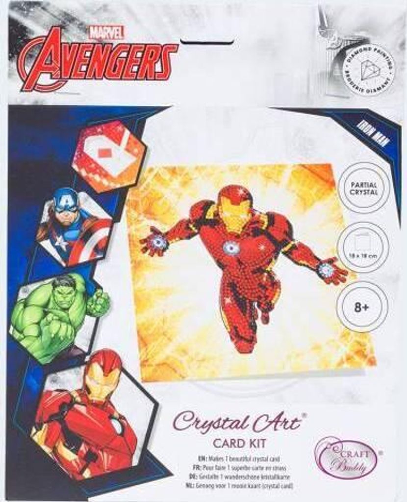 Crystal Art Card Ironman 18x18cm