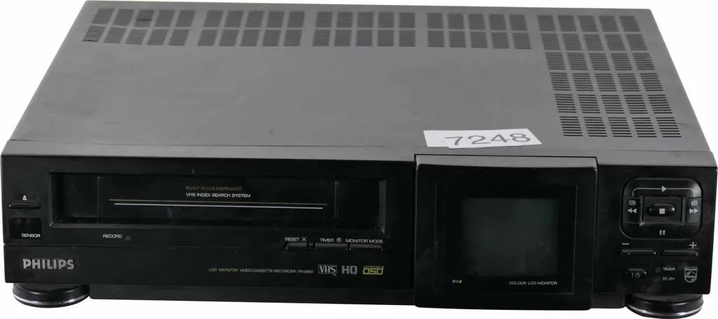Philips VR6880/01 Magnétoscope VHS avec Écran LCD et Hi-Fi Stéréo Silver
