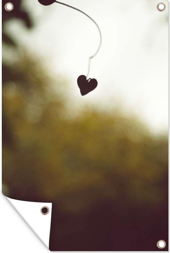 MuchoWow 80x120 cm Outdoor-Poster Gartendeko Sichtschutz Garten Poster für den Garten Herz - Laub - Herbst