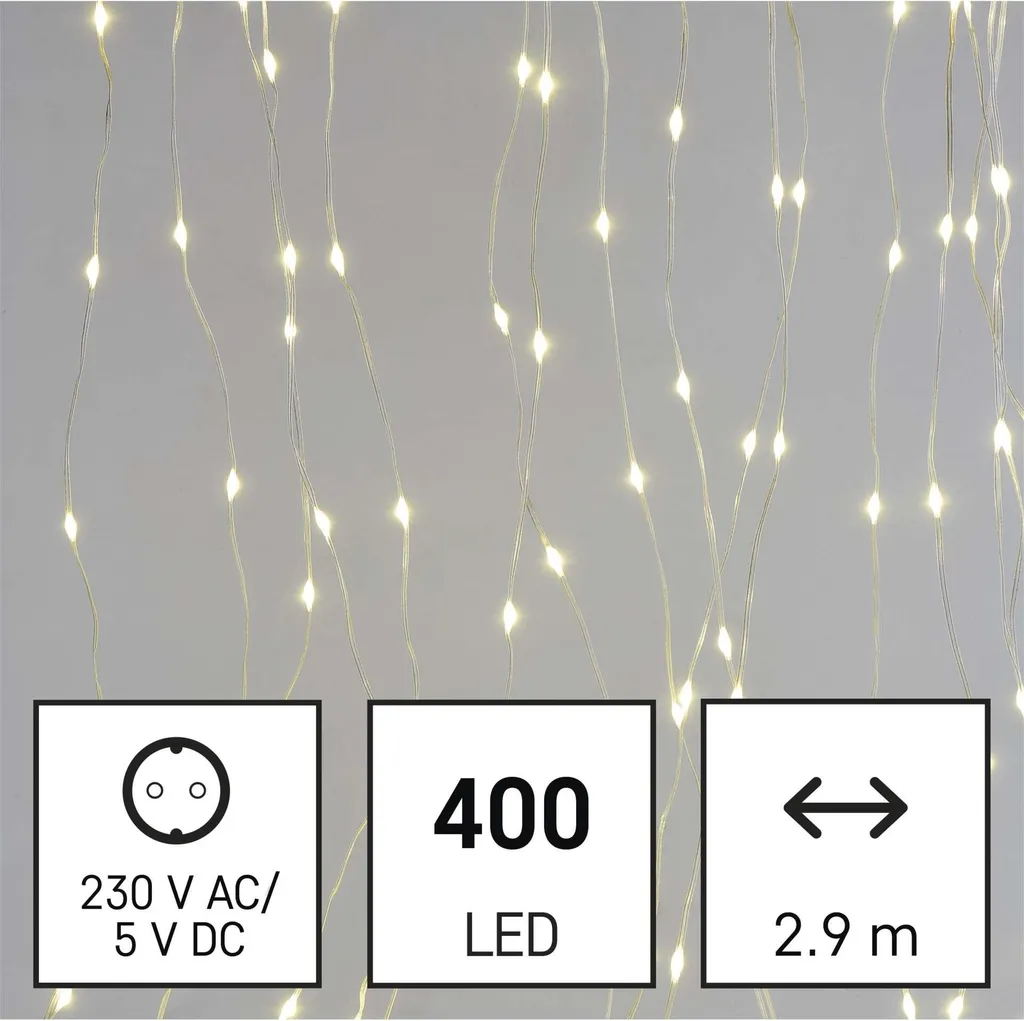 Illumination de Fenêtre Noël Rideau LED 2,9x2m Blanc Chaud EMOS - 4