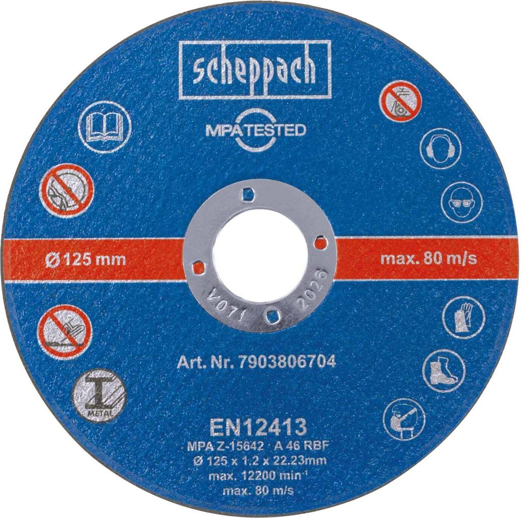 Scheppach Trennscheiben Set 12-teilig Ø 125 x 1,2 x 22,23 mm