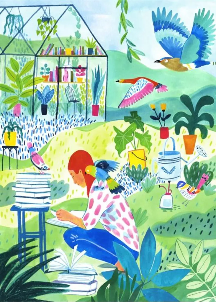 Puzzle adulte 500 pièces artistique sur le thème lecture et nature