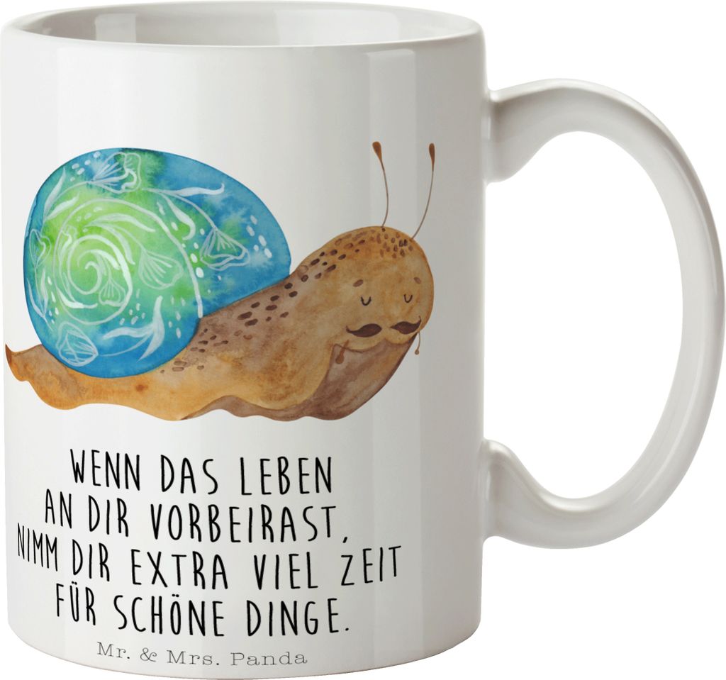 Mr. & Mrs. Panda Kaffeetasse Schnecke Sir - Weiß - Geschenk, Schnecken, Kaffeebecher, Lebenseinstellung, Tasse, Becher, Lebenszeit, Weisheit, Moti...