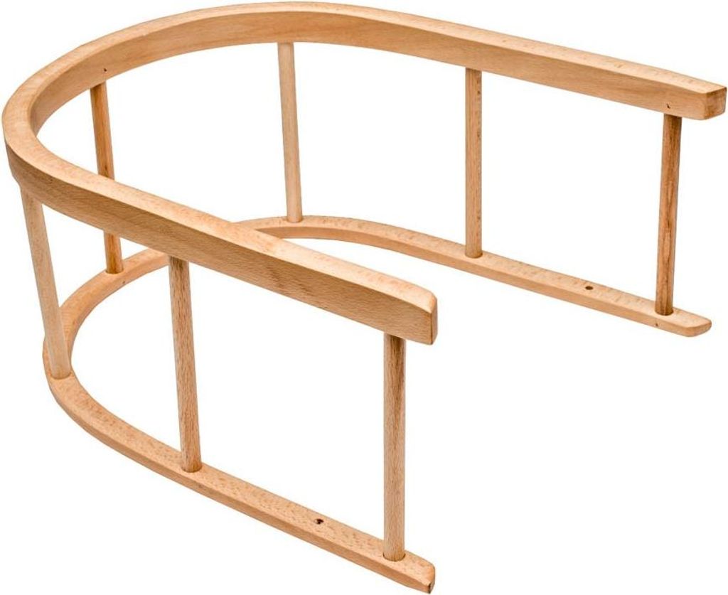 A wooden sled backrest on a white background.