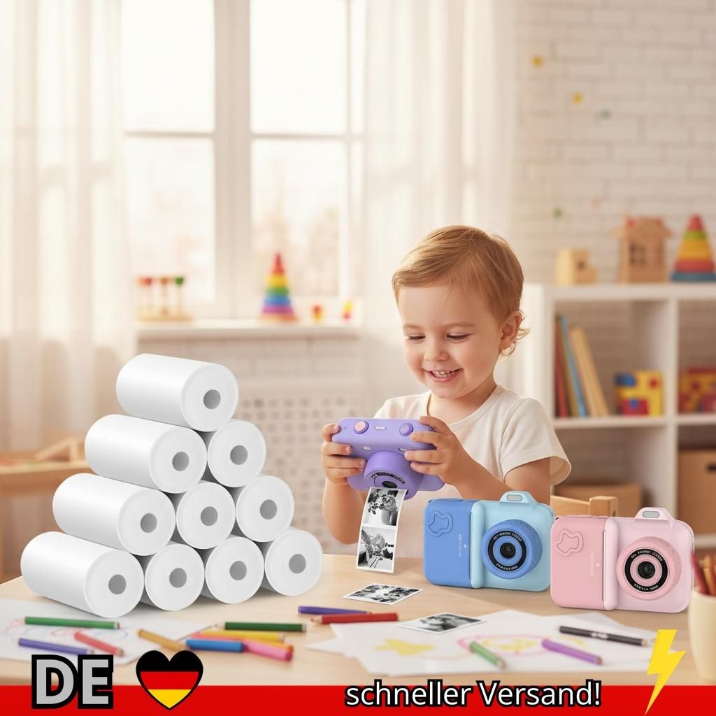 3-20 Rollen 57x25MM Thermopapier Farbige Kinderkamera Sofortdruck