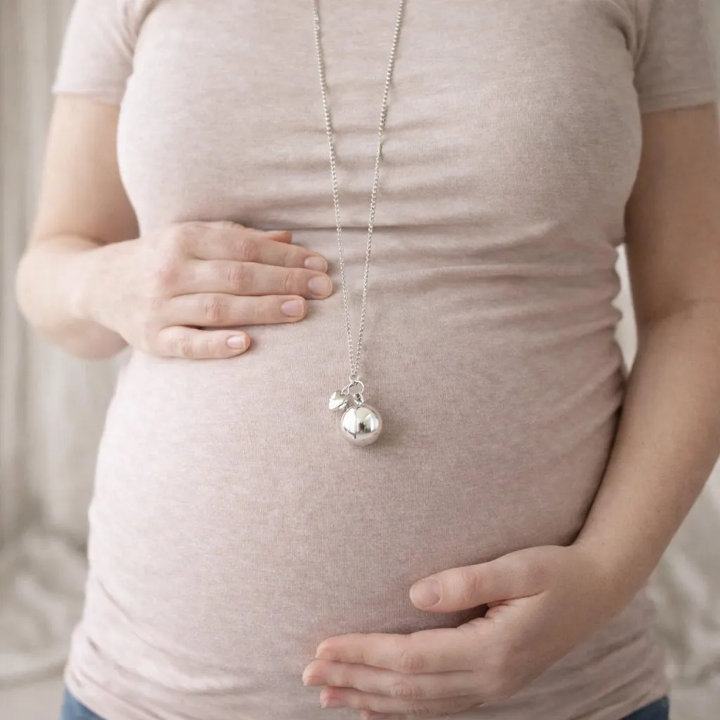 Bola de grossesse HEARTBEAT Silver, collier carillon pour future maman - 4