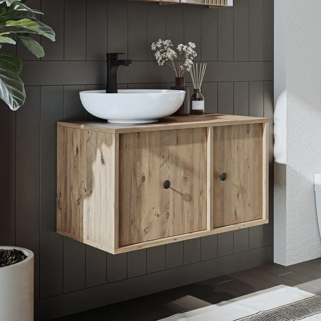 Meuble salle de bain Roomart GUSTO-I-75 avec vasque chêne 75cm