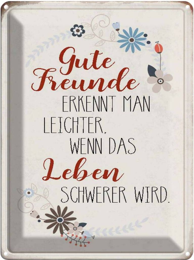 vianmo Blechschild 40x30 cm gute Freunde erkennt Spruch Zitat