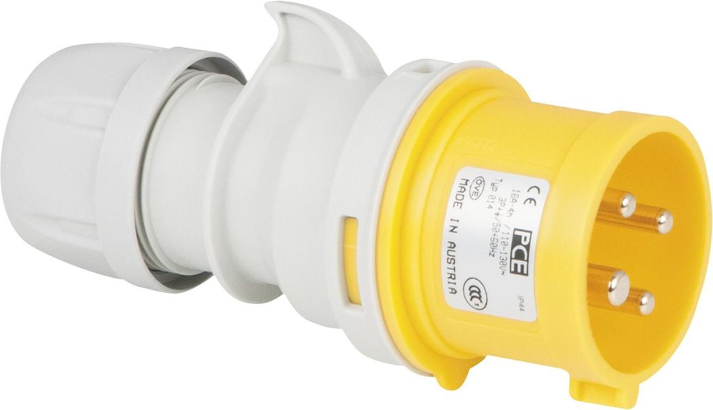 PCE CEE 16 A/110 V 4P Plug - male - yellow Gelb - IP44 Produktbild 