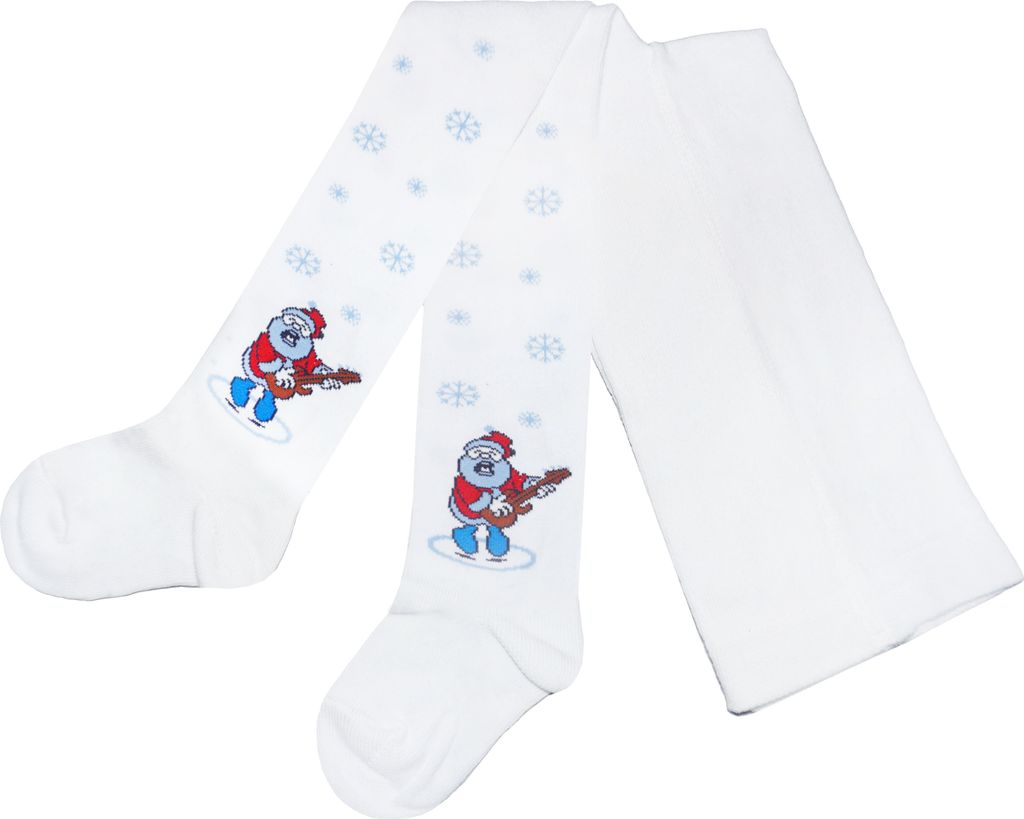 Kinderstrumpfhosen aus Baumwolle Lustige Weihnachten Weißer Produktbild 