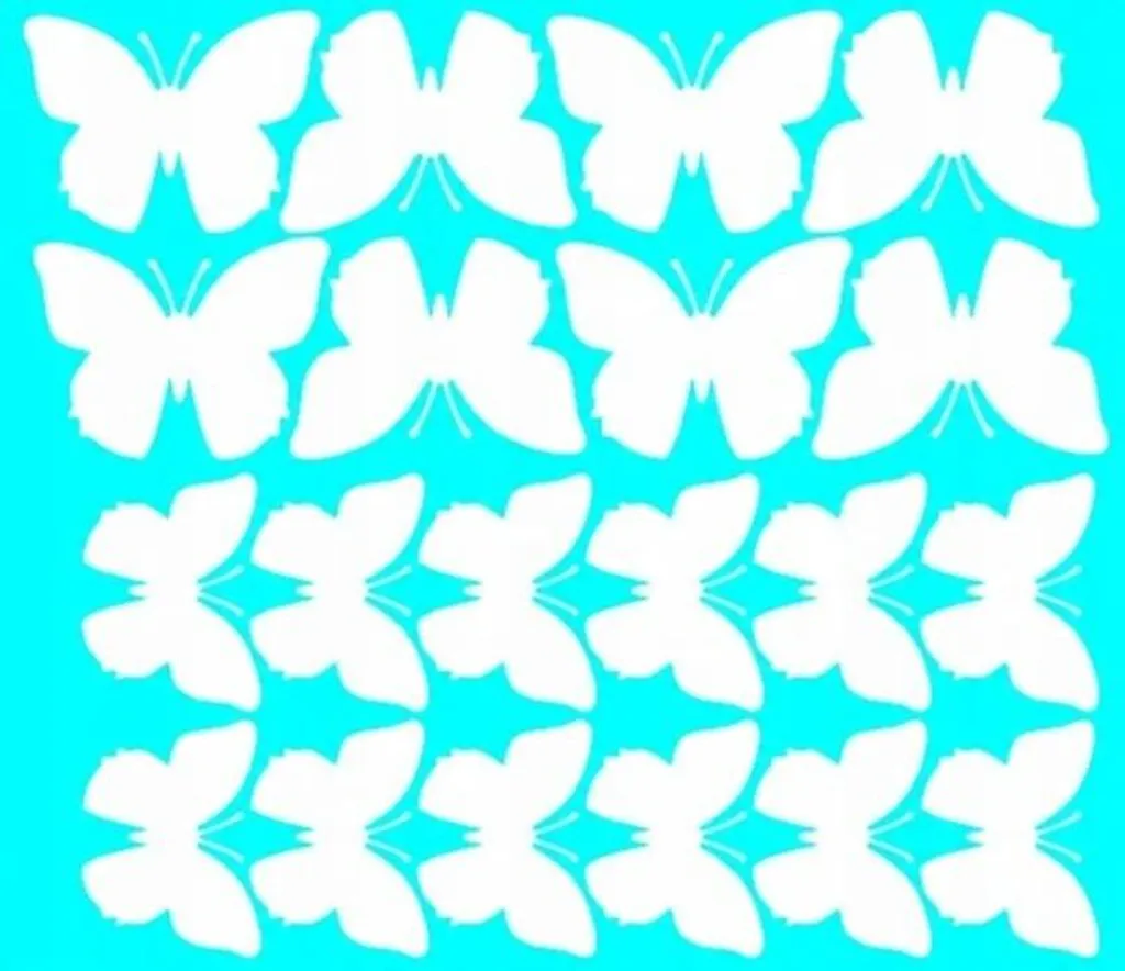 20 Papillons muraux blancs mats stickers grand format vinyle fin 70µm