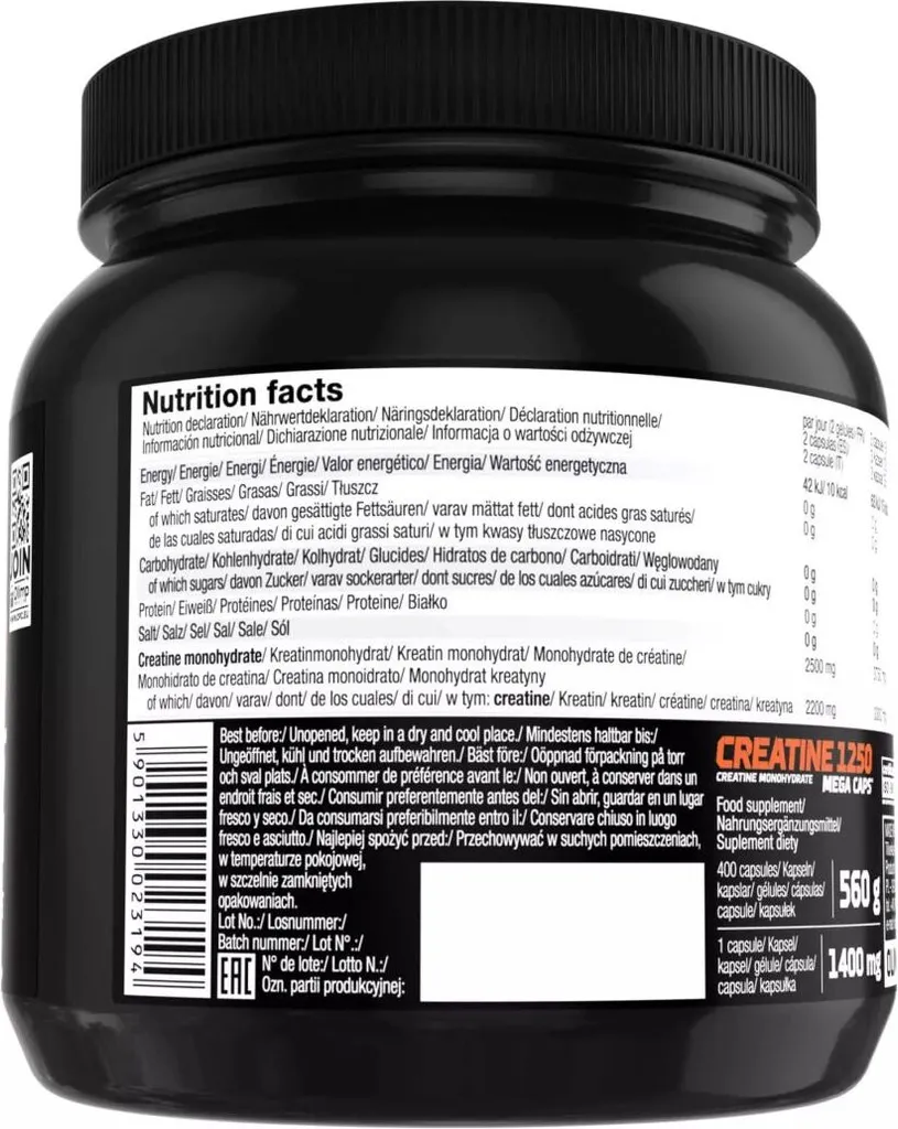 Créatine Mega Caps Olimp 1250 - Haute Concentration pour Force et Volume