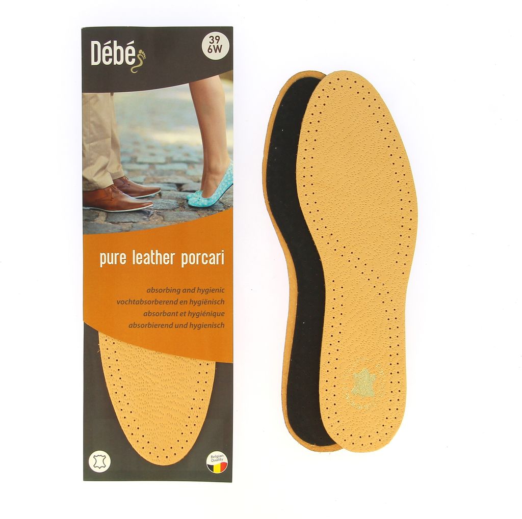 DEBE Reines Leder porcari - Leder-Innensohle mit Stoßdämpfung und Latex-Aktivkohle - 41