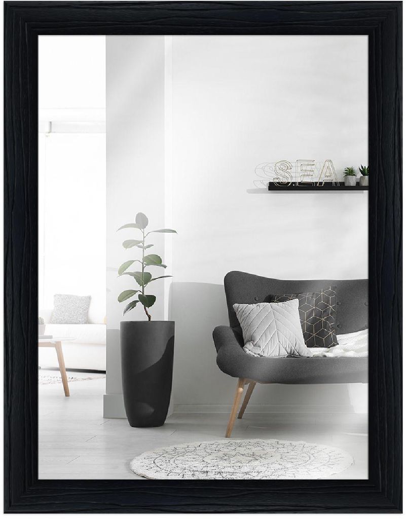 MendeFrames Wandspiegel H370 Modern Schwarz 40x60 cm