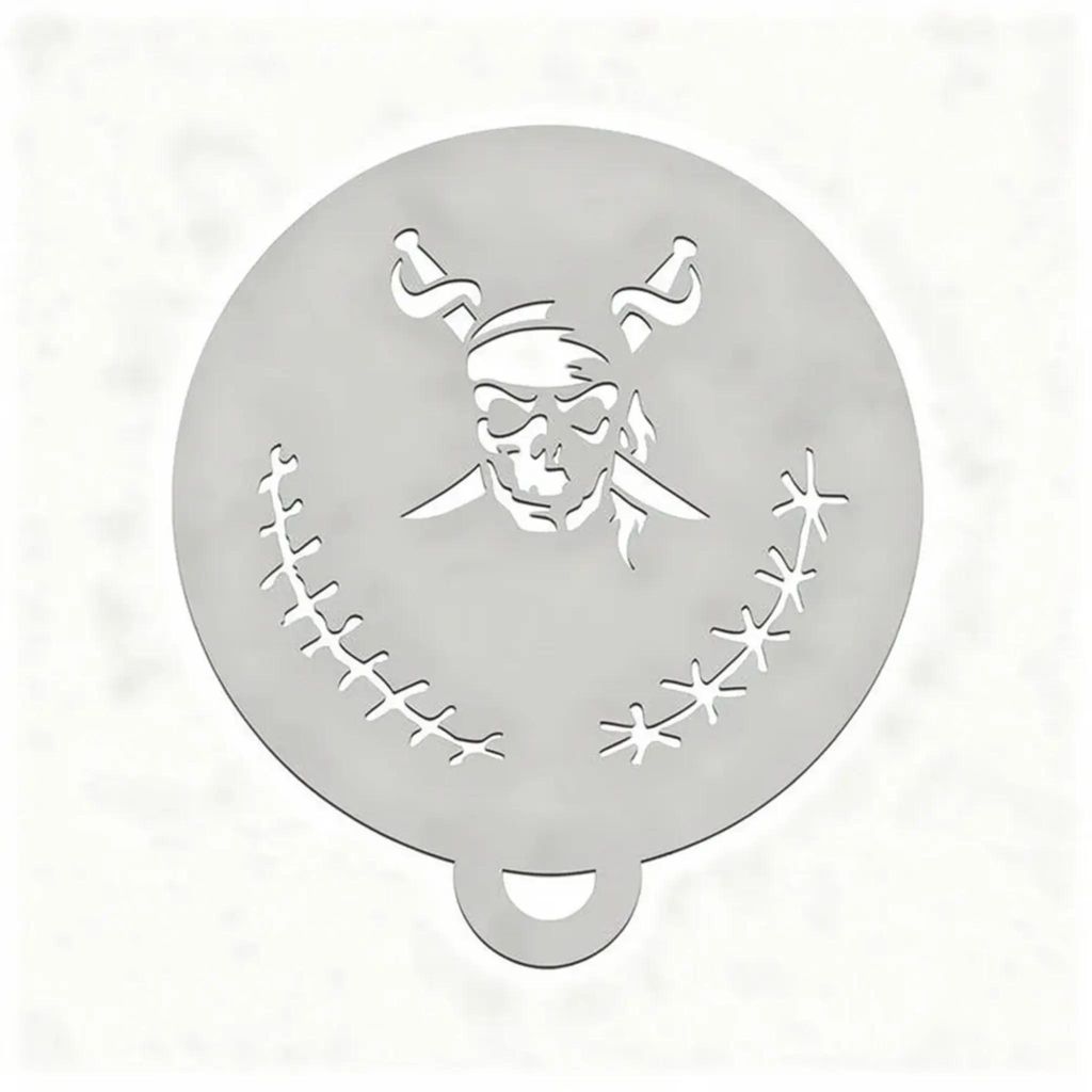 Ooh Body Art Piraten-Totenkopf-Flip-Schablone C28