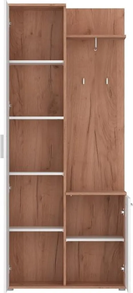 Armoire de rangement Intra avec miroir et étagères - Finition blanc mat - 3
