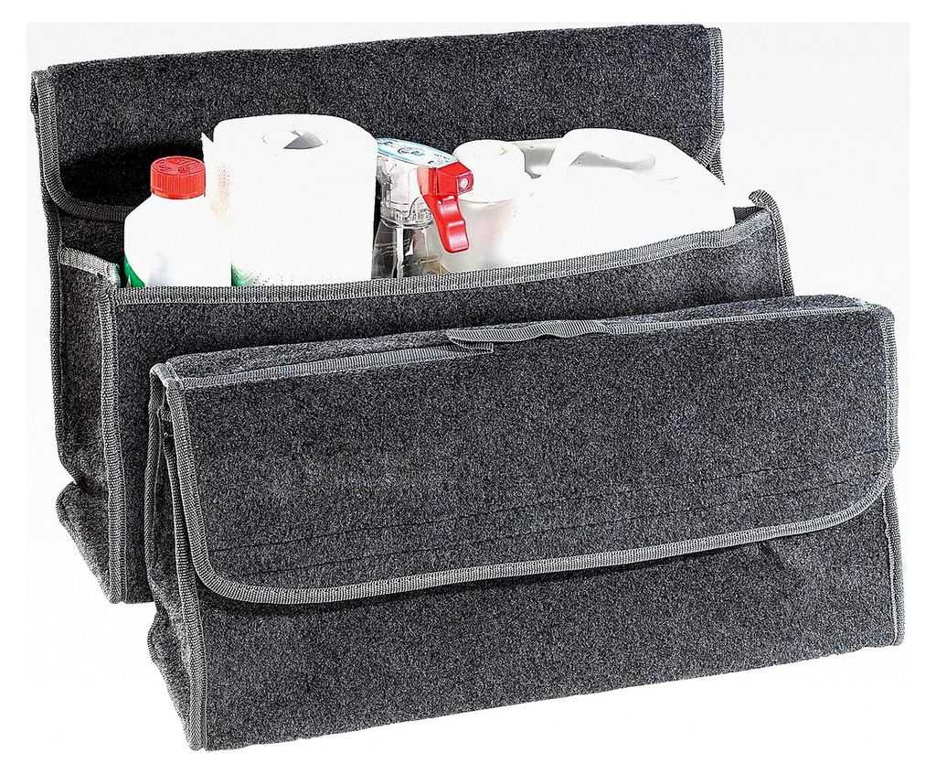 Kofferraumtasche: 2er Set Anti-Rutsch-Kofferraumtasche mit Klettbefestigung Groß