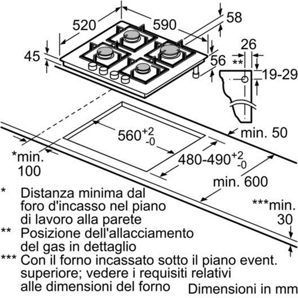 Varná doska Siemens EP6A6PB20 čierna Vstavaná plynová 4 Obrázok produktu 7