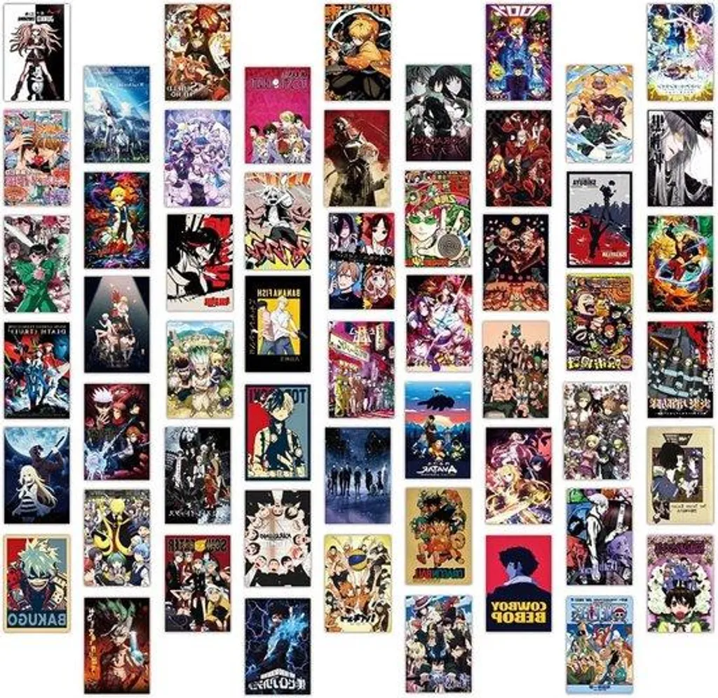 Set de 54 posters manga pour collage mural style esthétique et otaku