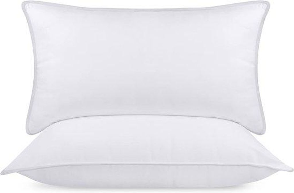 Famanu Kissen Set (2 Stück) - 40 x 80 cm, Weicher Stoff mit Hohlfaserfüllung (Weiß)