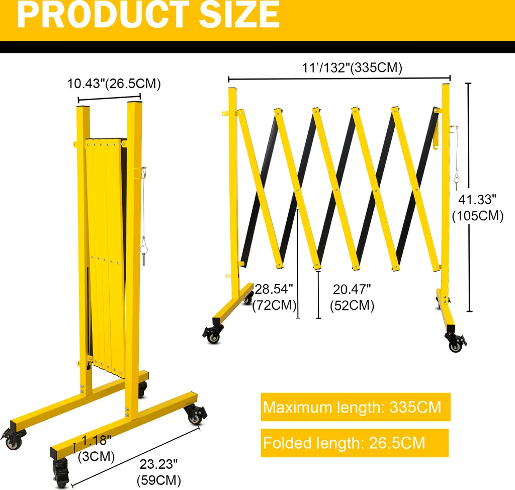 Barrière métallique extensible 5m - Bloquer accès dangereux mobile - 3