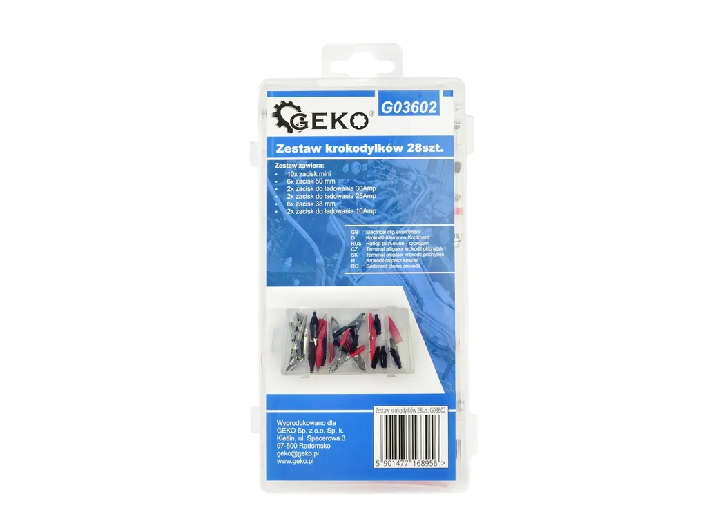 Set 28 Morsetti Coccodrillo GEKO G03602 - Pinze Elettriche per Test - 3