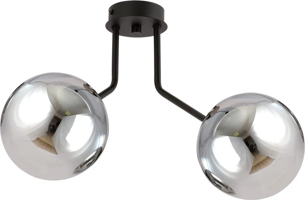 Plafonnier pour Chambre ou Couloir NOVA Noir 2 Spots E14 Compact
