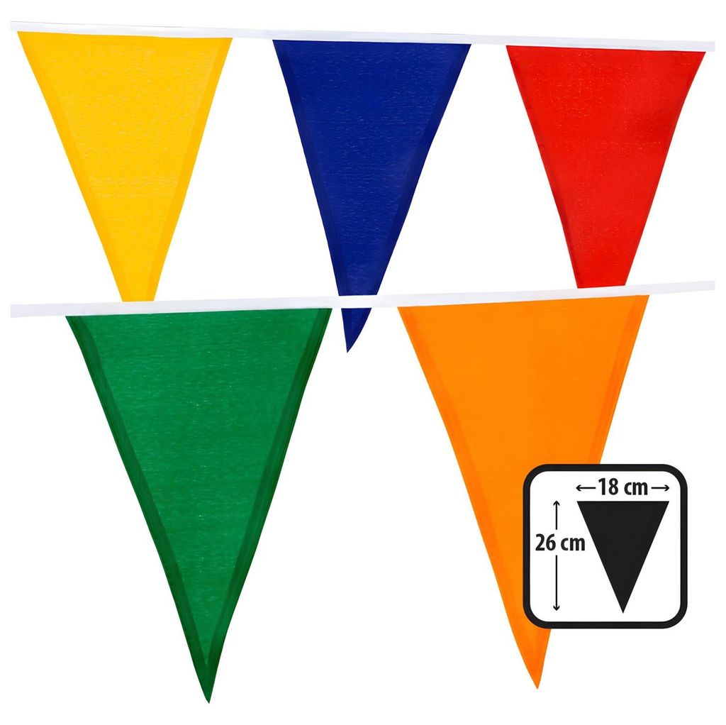 Catena di gagliardetti in tessuto colorato da 10 m Immagine del prodotto 