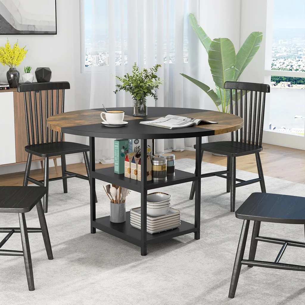 Table à manger ronde 120cm stable et robuste pour gagner de l'espace - 9