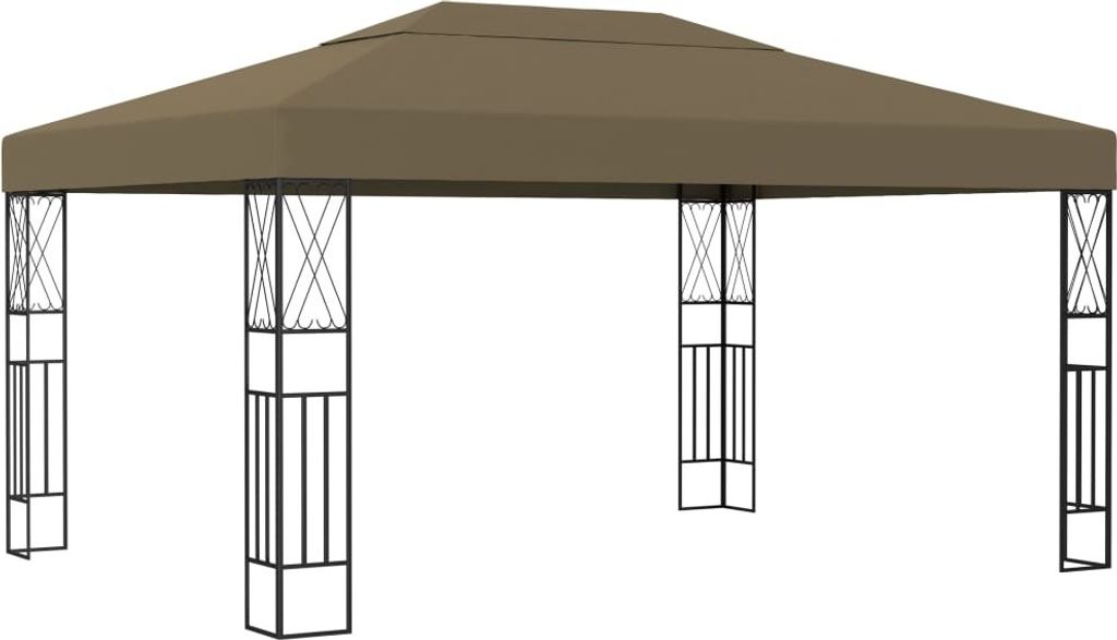 Pavillon 3x4 m Taupe Stoff