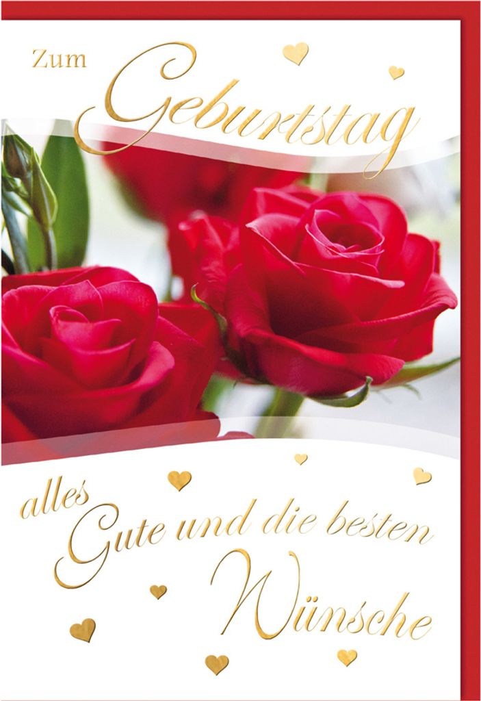 SUSY CARD Geburtstagskarte "rote Rose"