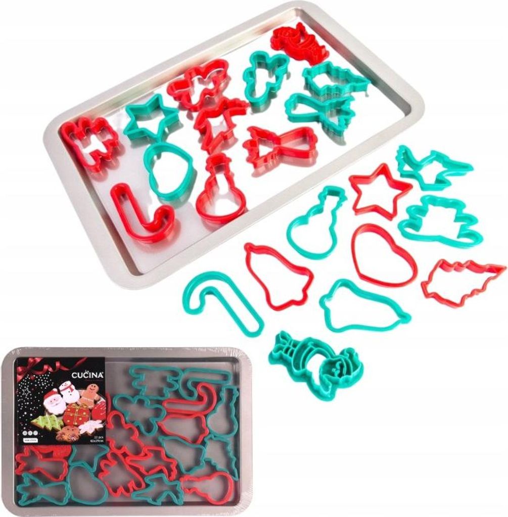 Weihnachts-Ausstechformen mit Backblech, 22 Stück