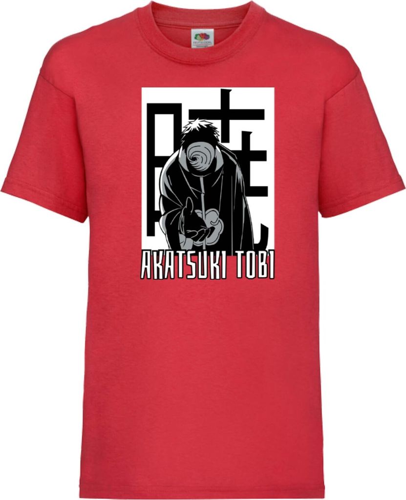 Kinder T-Shirt Japan Animation Manga Anime Comics Naruto Akatsuki Tobi Var-029, 12-13 Jahr - 152 / Rot