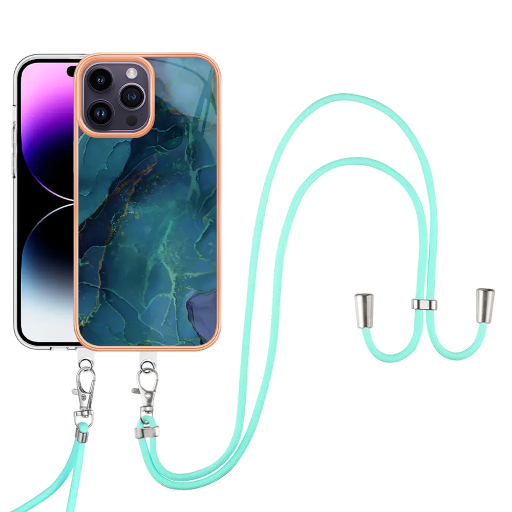 Custodia iPhone 15 Pro con Laccio Verde: Protezione Bumper Anti-Caduta