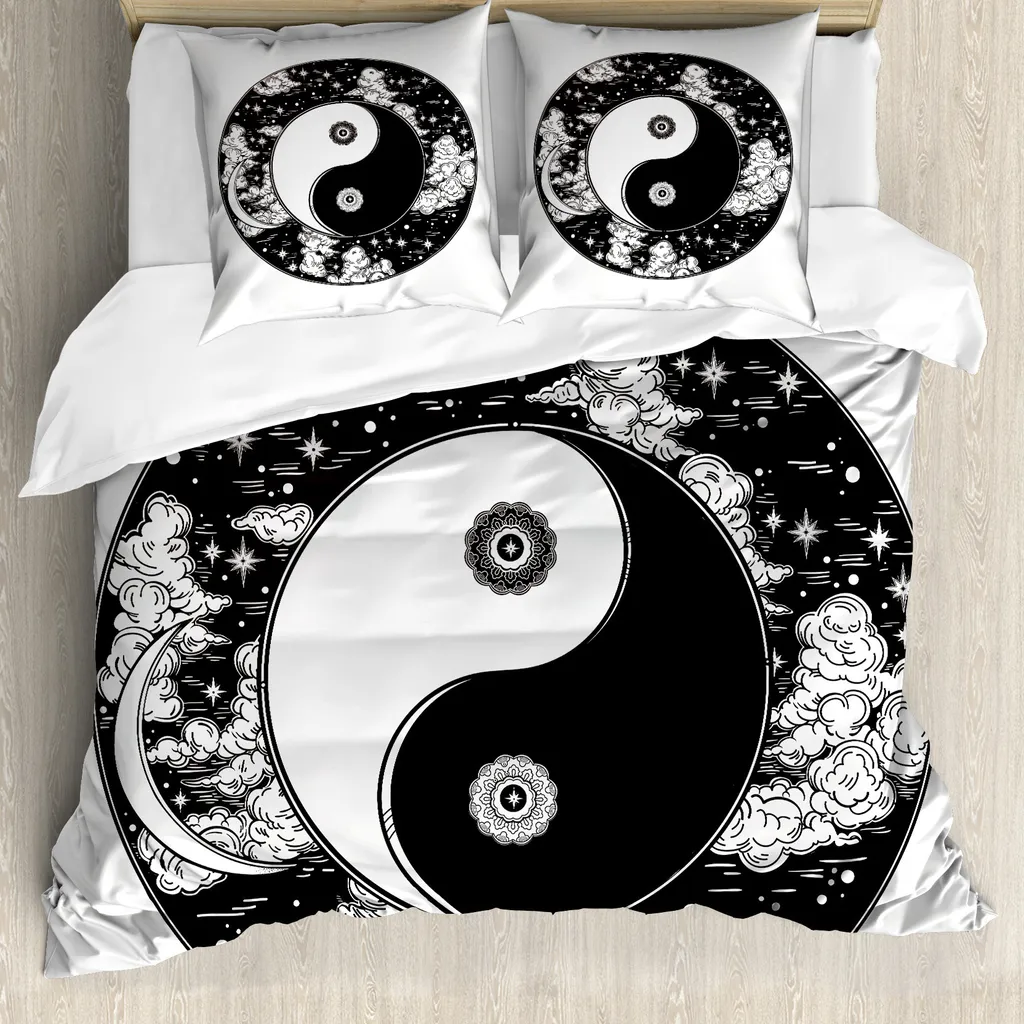 Copripiumino Stelle e Luna ABAKUHAUS - Equilibrio Yin Yang 155x220