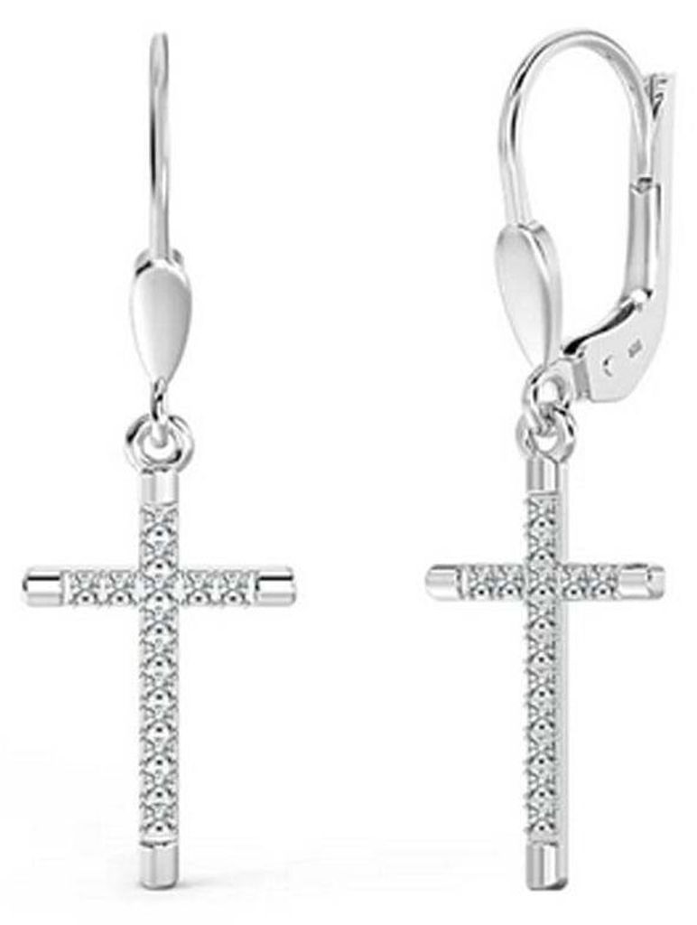 Aretes de aro brillantes para mujer, fabricados en plata de Imagen del producto 