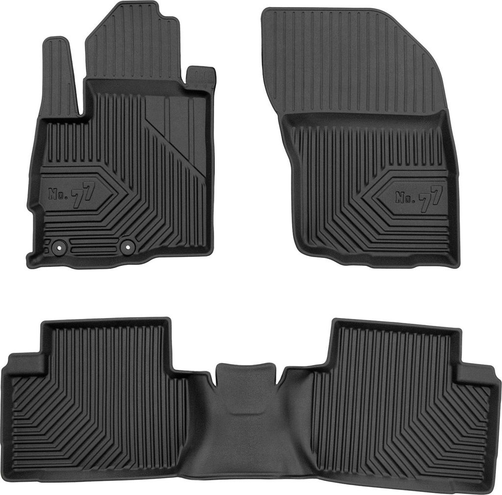 Fußmatten Gummimatten für Mitsubishi Outlander II 2006-2012 TPE Schwarz 3 tlg