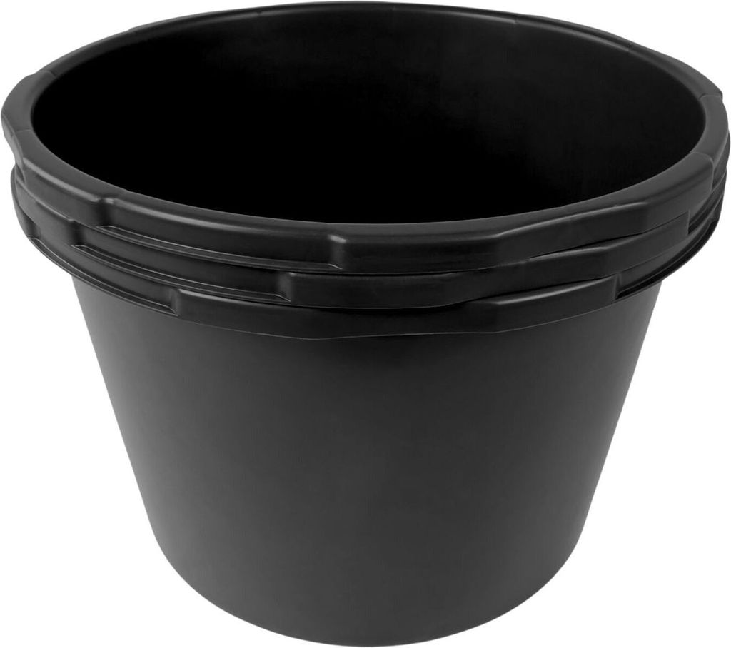Baukübel 40L Baueimer 3 Stück Mörtelkübel Wassereimer Zementkübel Mörtelkasten Schwarz