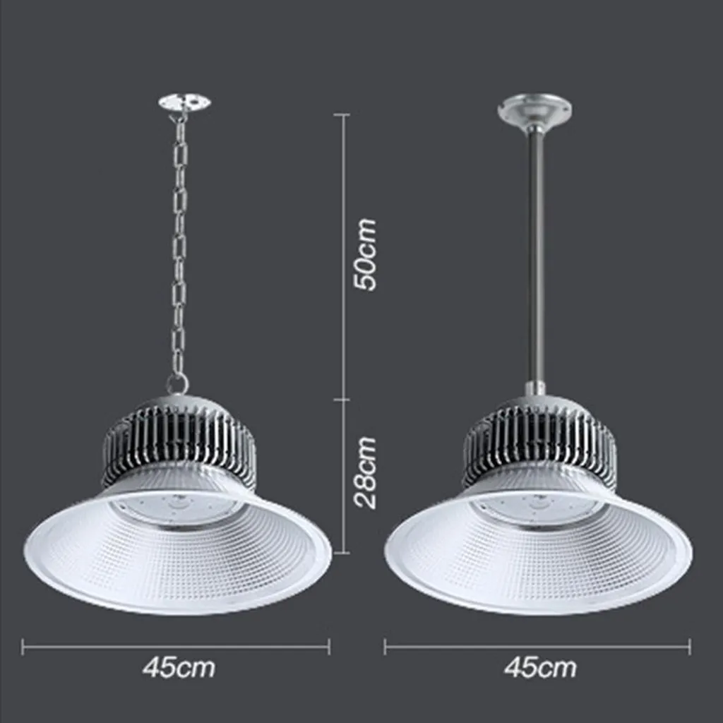Luminaire LED 200W pour halls en aluminium avec chaîne de suspension