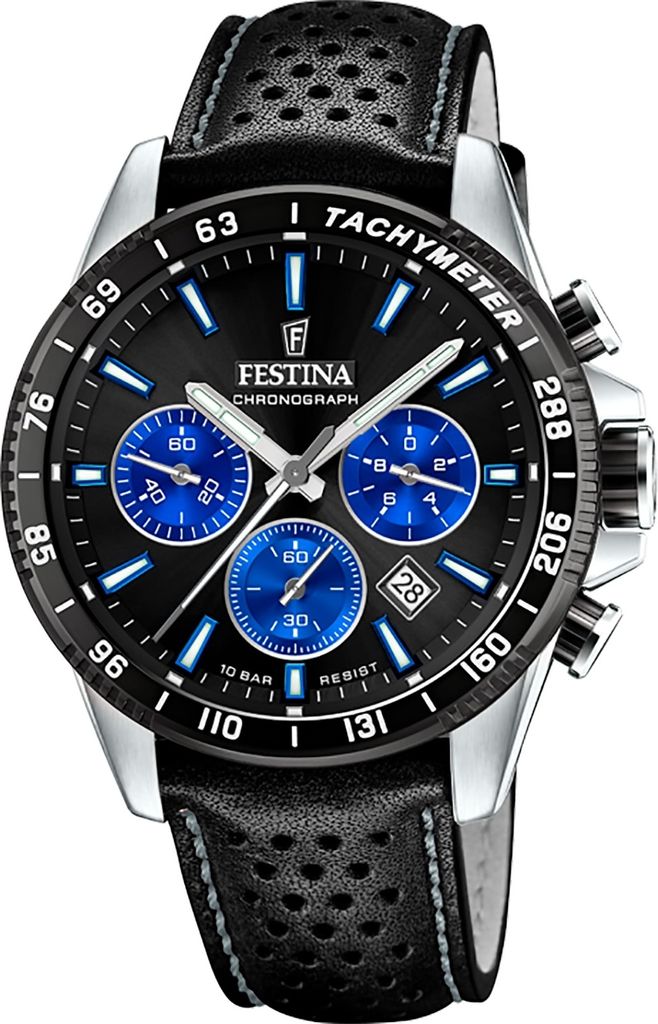 Festina Leder Herren Uhr Armbanduhr schwarz Elegant D2UF20561/6