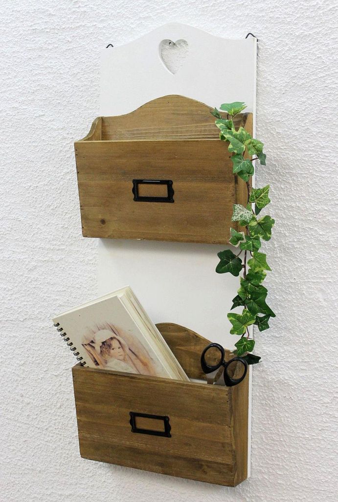 Nástěnná police se srdcem 12028 Police 60 cm vintage shabby Obrázek produktu 