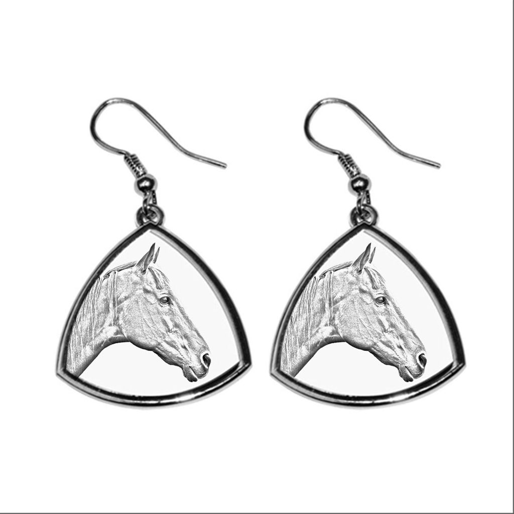 Rennpferd im Ruhestand - Pferdeohrringe, hängende Ohrringe mit einem Bild, personalisierter Schmuck mit dem Aufdruck der Marke Art-Dog