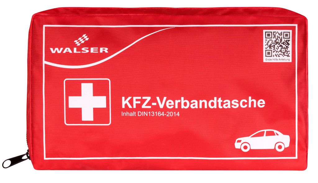 KFZ-Verbandtasche aus Nylon, Inhalt nach DIN 13164, wahlweise mit