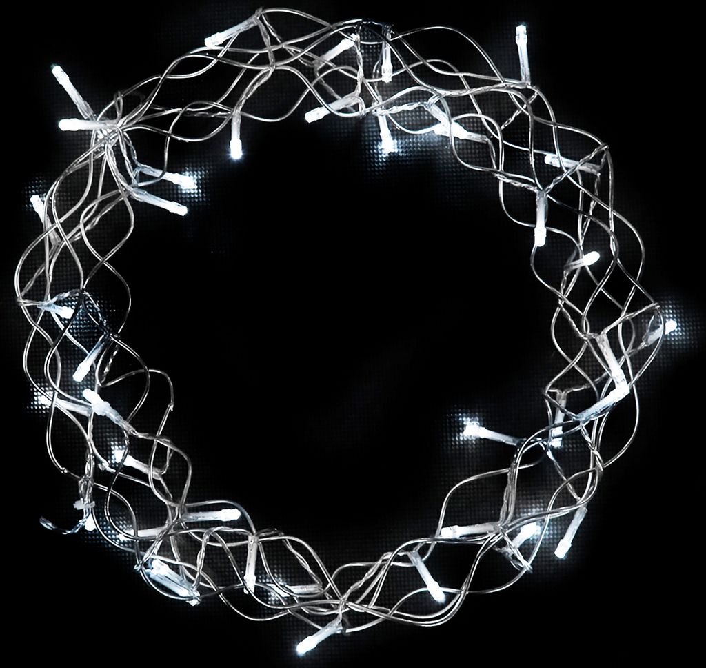 LED Hängekranz / Tischdekoration Metall Ø30cm kaltweiß