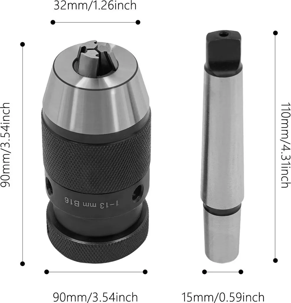 Mandrin de perceuse auto-serrant MK2 en acier 40Cr haute précision - 4