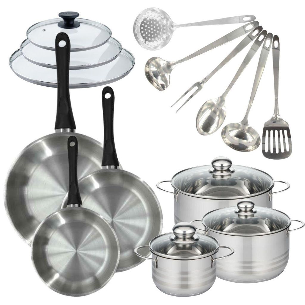Batterie de cuisine 3 poêles 20/24/28 cm et couvercles, 3 Image du produit 